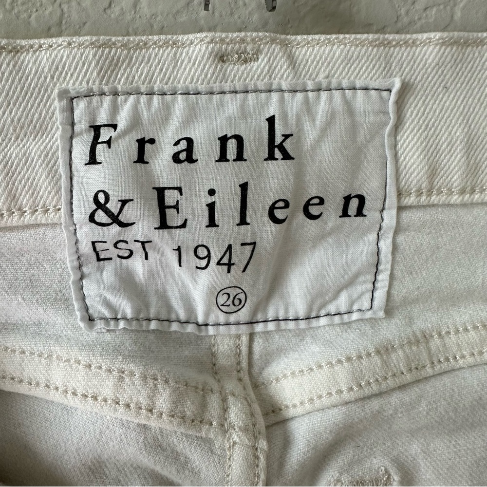 FRANK & EILEEN Cork Distressed Hem White Denim Slim Jeans SZ 26 - Picture 8 of 12